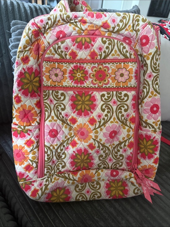 Vera Bradley Accessories - Vera Bradley Quilted Laptop Backpack in Pink, Orange, Green, Cream